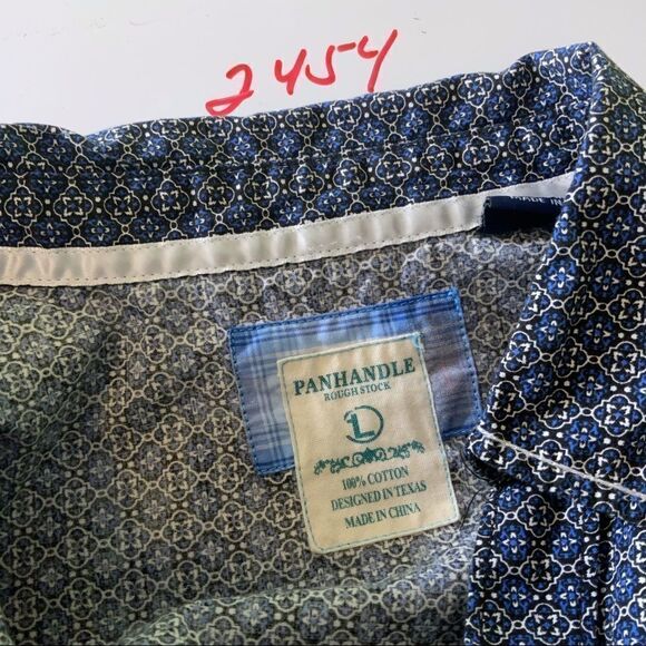 PANHANDLE ROUGHSTOCK Western snap front shirt blue size L - Picture 7 of 8